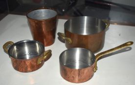 1 x Mauviel Copper Kitchen Cookware Set Various Sized Pans - Large RRP - Includes 4 Pieces - CL011 -