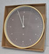 1 x Newgate Mr Clark Wall Clock - Burnt Sienna - 40cm x 4.8cm - New Boxed Stock - Ref: K577