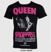 1 x QUEEN Official Merchandise Stormtroopers Logo Short Sleeve Men's T-Shirt by Drama Fuelled and