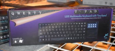1 x Tpad USB Multimedia PC Keyboards With Touchpads - New Boxed Stock
