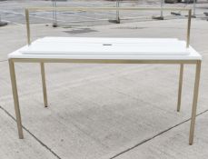 1 x Illuminated Retail Shop Display Unit in a White and Gold Finish - £1 Start, No Reserve!