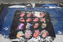 10 x Tote Shopper Bags Featuring The Rolling Stones, Kiss, The Who, Sex Pistols, Coldplay and Pink