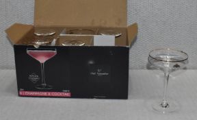 6 x Chef Sommelier Krysta Extra Strong Crystal 10oz Champagne and Cocktail Glasses - New Boxed Stock