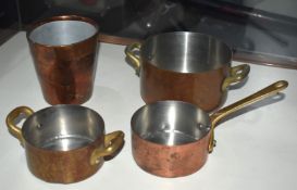 1 x Mauviel Copper Kitchen Cookware Set Various Sized Pans - Large RRP - Includes 4 Pieces - CL011 -