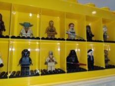1 x Collection of Genuine Lego Star Wars Mini Figures in Lego Display Case 16 x Genuine Lego Figures