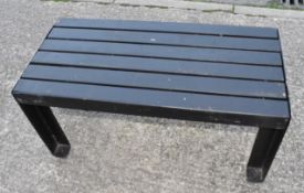 6 x Commercial Restaurant Seating Benches with Wooden Slatted Top, Steel Base and Anti Theft Floor