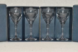 4 x Halo Sabichi Bohemia Lead Crystal Wine Glasses - Includes Two Original Boxes - Ref: K556 Cage1 -