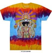 1 x JIMI HENDRIX Official Merchandise Axis Bold as Love Logo Short Sleeve Men's Tie-Dye T-Shirt by