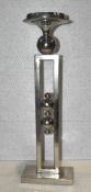 1 x Large Chrome Candle Holder - Size: H65 x W17 x D17 cms - Ref: K590 Pallet1 - CL011 - Location: