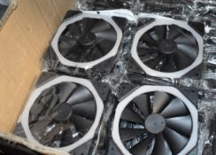 6 x Halo PC Gaming Case 120mm Cooling Fans - Dual-Ring, RGB LED, Hydro Bearing, 9 Blade Fan, For
