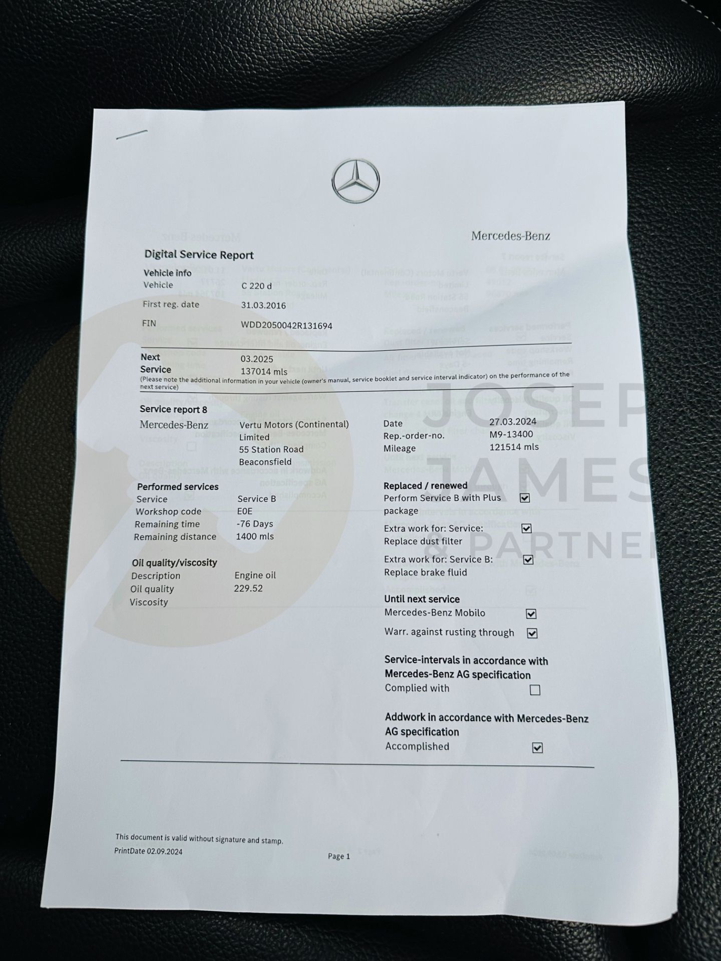 MERCEDES C220D *SPORT EDITION* (16 REG) 7G -TRONIC AUTOMATIC - 1 OWNER - SERVICE HISTORY -EURO 6 - Image 33 of 34