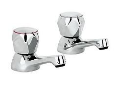 6 x Pro Tap 298611CP Classic Basin Pillar Taps, Chrome Plated