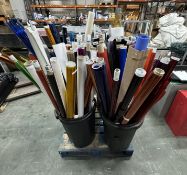 Various Coloured Rolls Of Used Plastic - As Pictured