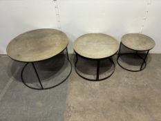Set Of 3 Round Metal Coffee Tables