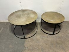 Medium & Large Round Metal Coffee Table Set