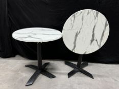 2 x Marble Effect Round Tables