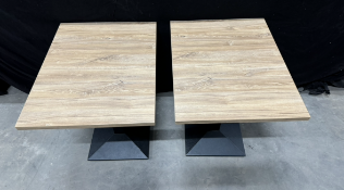 2 x Wooden Rectangular Tables Dimensions: 60cm x 75cm