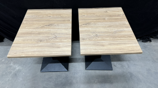 2 x Wooden Rectangular Tables Dimensions: 60cm x 75cm