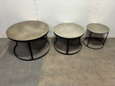 Set Of 3 Round Metal Coffee Tables