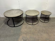 Set Of 3 Round Metal Coffee Tables