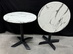 2 x Marble Effect Round Tables