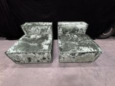 Crushed Velvet Green Detachable 2 Piece Sofa