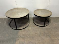 Medium & Large Round Metal Coffee Table Set