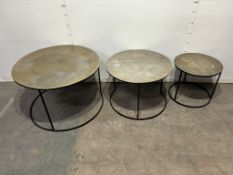 Set Of 3 Round Metal Coffee Tables