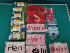 Quantity of Assorted Hen Party Items - Shot Glasses & Sashes - SEE PHOTOS