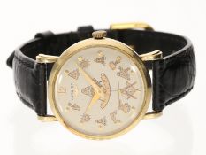 Armbanduhr: seltene goldene vintage Hamilton Herrenarmbanduhr mit Freimaurer-Zifferblatt