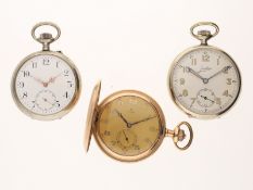 Taschenuhr: Konvolut aus 3 Taschenuhren dabei Omega und Junghans