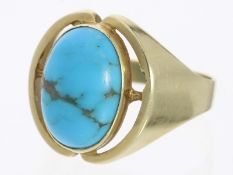 Ring: vintage Goldschmiedering mit Türkis