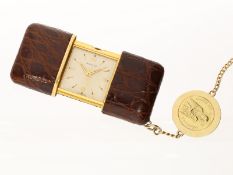 Reiseuhr/Taschenuhr: seltene vintage Reiseuhr, Movado Ermeto, mit goldener Kette "Papst Johannes "