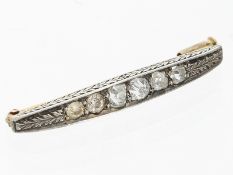 Brosche/Nadel: sehr schöne antike Brosche mit Altschliff-Diamanten, 18K Gold