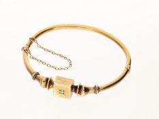 Armreif: antiker Armreif mit kleinem Altschliff-Diamant