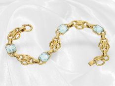 Armband: Sehr schön erhaltenes und dekoratives vintage Aquamarinarmband, ca. 12ct
