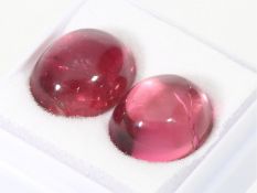Rubellit: Paar sehr schöner, großer Rubellite (rote Turmaline) von zusammen ca. 13,92ct