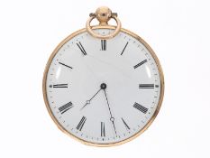 Taschenuhr: große, flache Zylinderuhr, Breguet-Typ Lepine, um 1820
