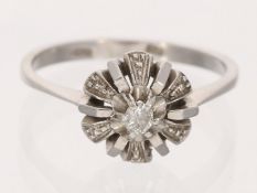 Ring: vintage Brillant-Goldschmiedering, 18K Weißgold