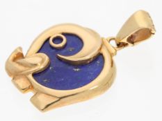 Anhänger: italienische Goldschmiedearbeit mit Lapislazuli, Motiv "Elefant"
