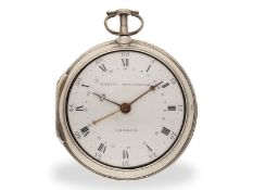 Taschenuhr: extrem große englische Doppelgehäuse-Spindeluhr mit Datum, Cuningham London, HM 1795