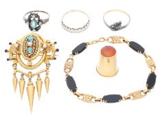 Ring/Brosche/Armband: interessantes Konvolut Antikschmuck um 1900/1930