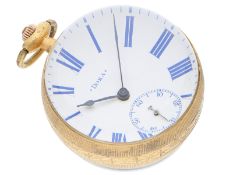 Taschenuhr/Tischuhr: Attraktive und seltene Bergkristall- Tischuhr von Doxa um 1900
