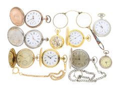 Taschenuhr: großes Konvolut vintage/antike Taschenuhren und ein antikes Lorgnon, Fundgrube