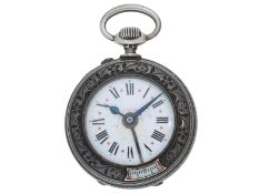 Taschenuhr: seltene französische Taschenuhr mit Wecker "The Cricket", um 1890