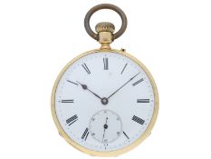 Taschenuhr: goldene Taschenuhr aus 18K Gelbgold, ca. 1870