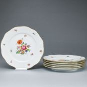 6 Speiseteller - Osier Bouquet (BHR).  Herend 1960-1970er Jahre.