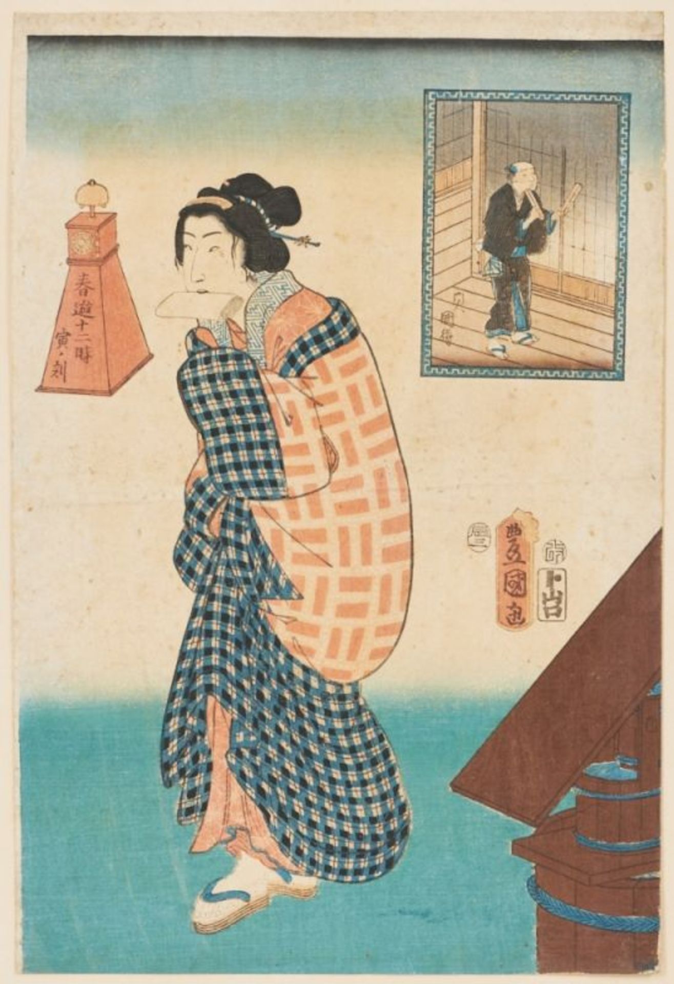 2 Original Japanische Ukiyo-e Holzschnitte - Bild 2 aus 3