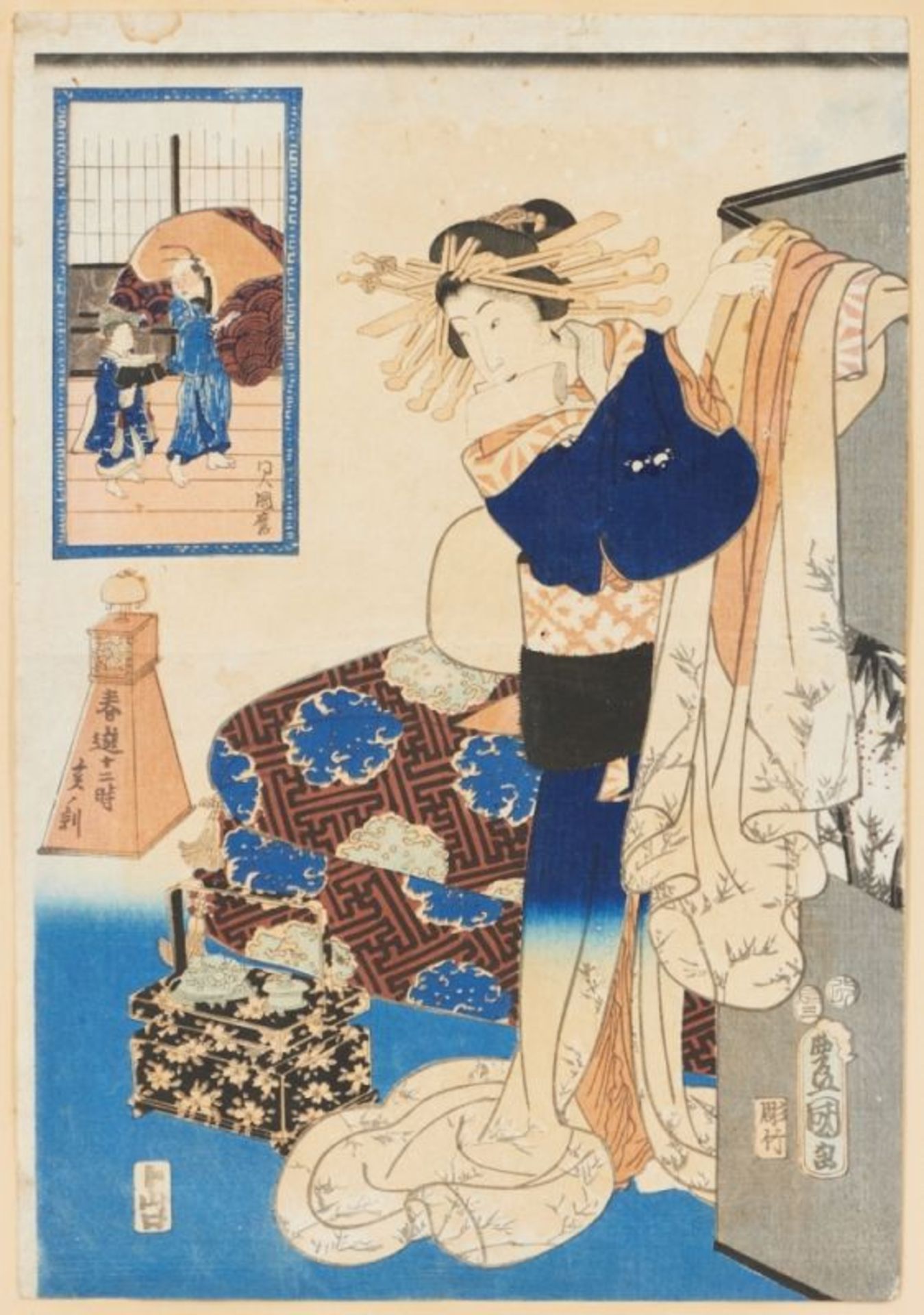 2 Original Japanische Ukiyo-e Holzschnitte - Bild 3 aus 3