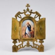 Kleiner Hausaltar mit Bildplatte: Maria Immaculata. 19. Jh.